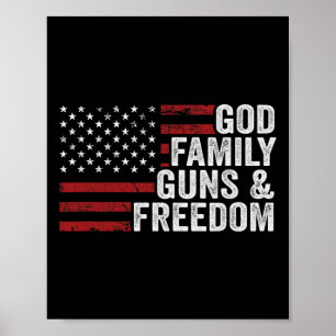 Affiche Dieu Famille Armes Et Liberté - Pro Armes Chrétien