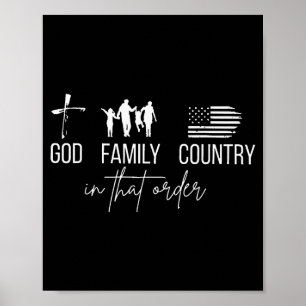 Affiche Dieu Famille Pays Dans Cet Ordre Patriotique Chris