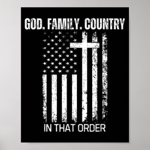 Affiche Dieu Famille Pays Dans Cet Ordre Patriotique Chris