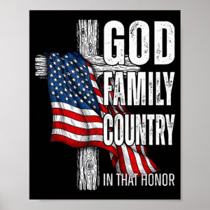 Affiche Dieu Famille Pays Drapeau Américain Chrétien Patri