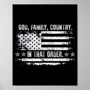 Affiche Dieu Famille Pays Patriotique Foi Fierté États-Uni