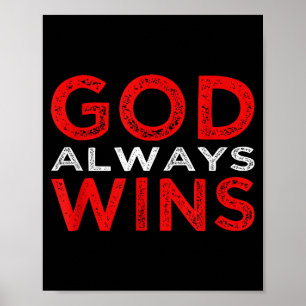 Affiche Dieu Gagne Toujours Religieux