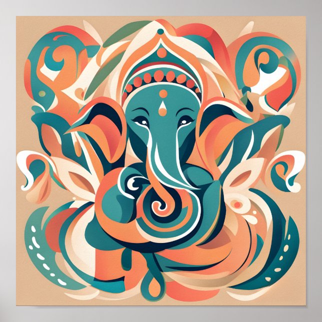 Affiche Dieu Ganesha Résumé Conception (Devant)