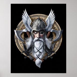 Affiche Dieu guerrier Norse Odin