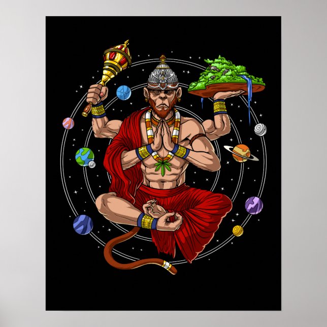 Affiche Dieu hindou Hanuman (Devant)