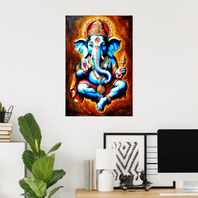 Affiche Dieu hindou Lord Ganesh Art numérique Télécharger (Bureau à domicile)