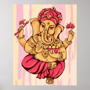 Affiche Dieu hindou Lord Ganesh Ganesha Bonheur Richesse D