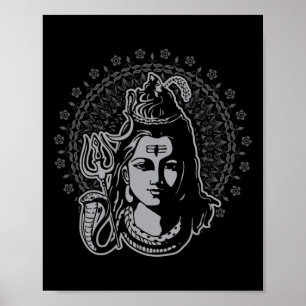 Affiche Dieu hindou Lord Shiva Mahadeva Trident Hindouisme