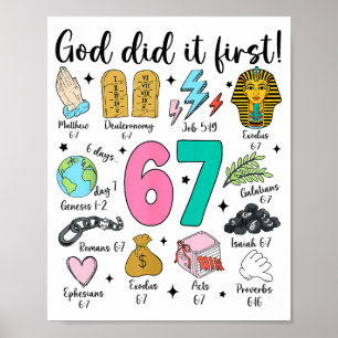 Affiche Dieu l'a fait en premier 67 Six Sept Mème Jésus-Ch