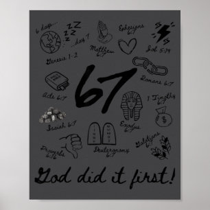 Affiche Dieu l'a fait en premier 6 7 verset biblique foi c