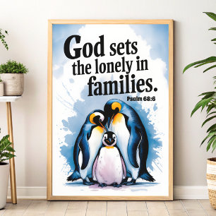 Affiche Dieu met le solitaire dans les familles Christian 