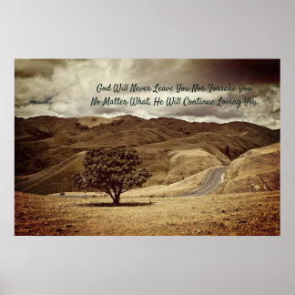Affiche "Dieu Ne Vous Quittera Jamais, Ni Ne Vous Fera Fau