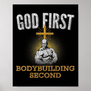 Affiche Dieu premier Bodybuilding Deuxième Christian Gym W