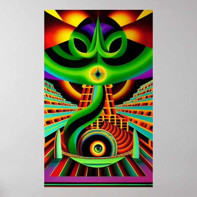 Affiche Dieu serpent méso-américain (Devant)