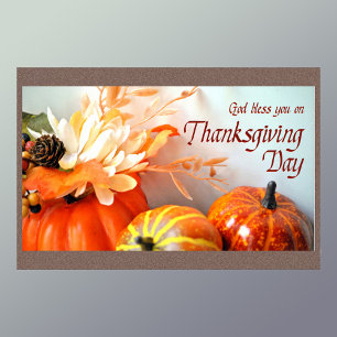 Affiche Dieu Vous Bénisse Le Jour De L'Action De Grâce