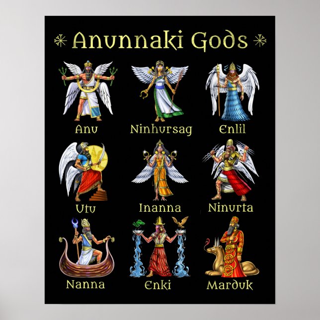 Affiche Dieux de mythologie sumérienne Anunnaki (Devant)