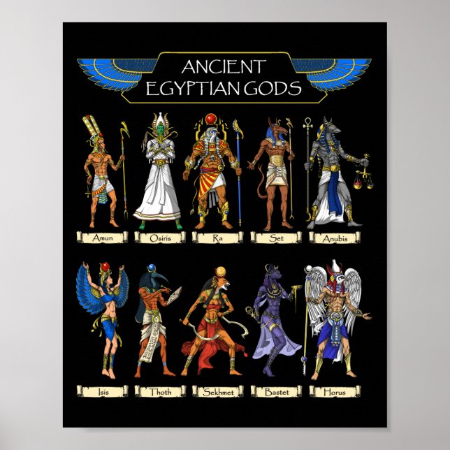 Affiche Dieux égyptiens antiques (Devant)