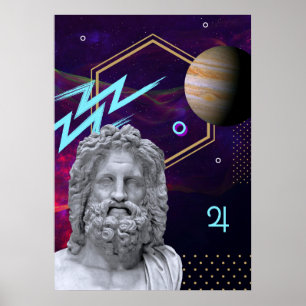 Affiche Dieux et planètes antiques : Jupiter (gr Zeus)