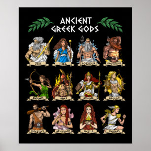 Affiche Dieux grecs anciens
