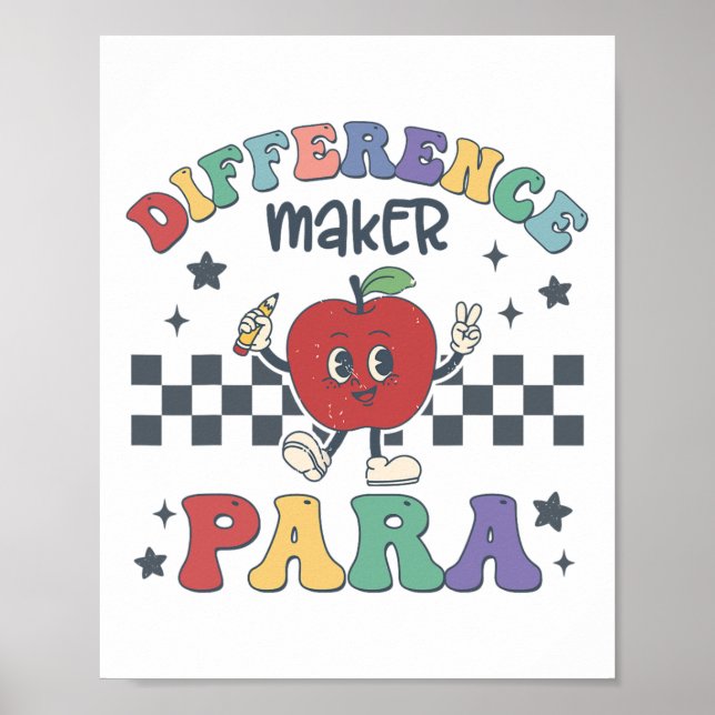 Affiche Difference Maker Para Teacher Paraprofessional Par (Devant)