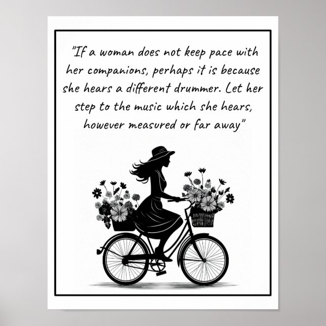 Affiche Différent batteur — citation de femme (Devant)