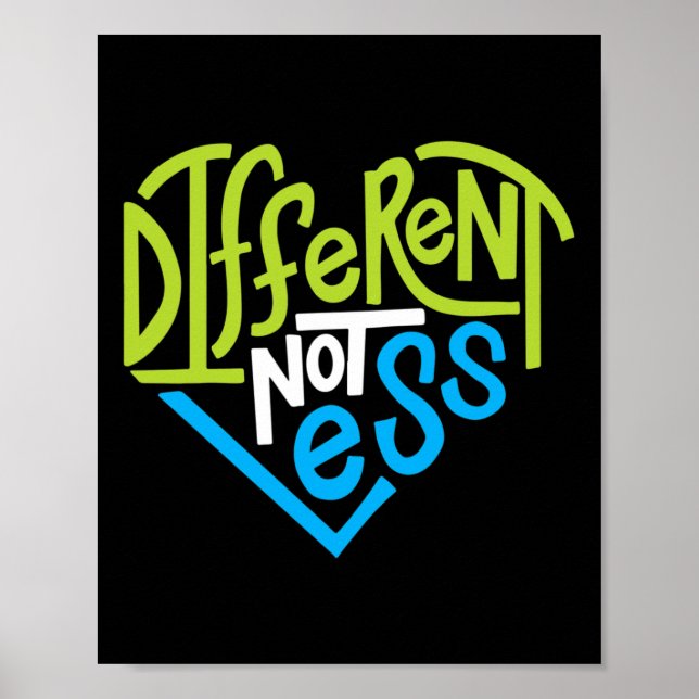 Affiche Différent Pas Moins Pour Le Soutien De L'autisme  (Devant)