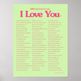 Affiche Different Ways to Say I Love You
