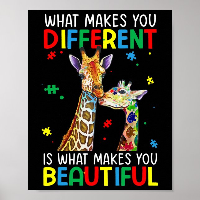 Affiche Différente Belle Pièce de Puzzle de Sensibilisatio (Devant)