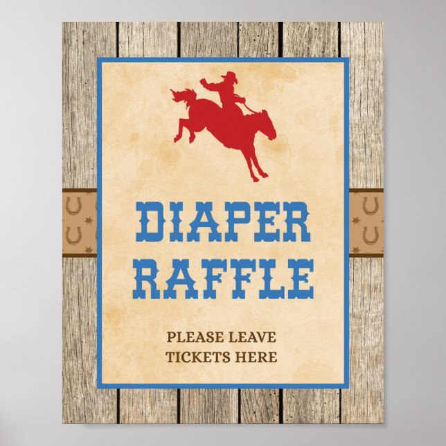 Affiche DIFFÉRENTE DIFFÉRENTE SIGNE Baby shower Cowboy (Devant)