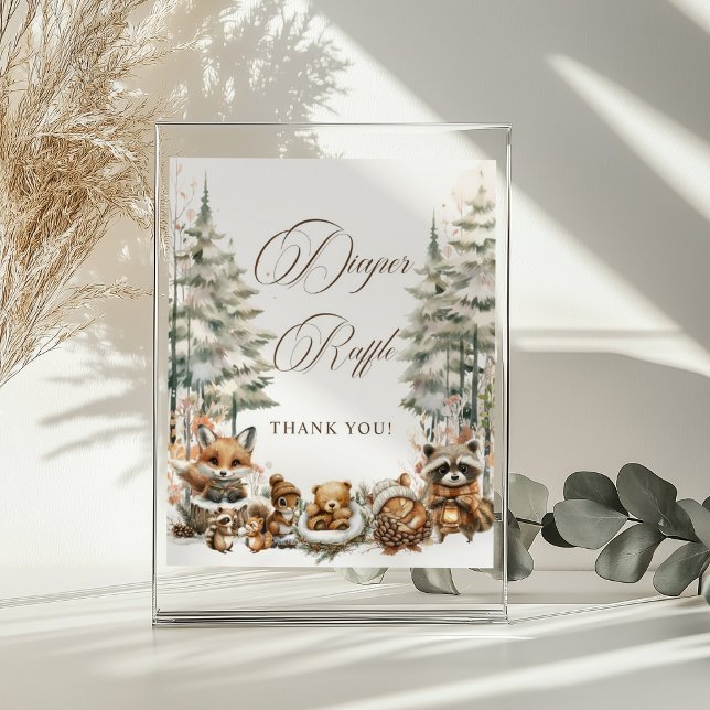 Affiche DIFFÉRENTS Raffle SIGNE Hiver Aquarelle Animaux (Créateur téléchargé)