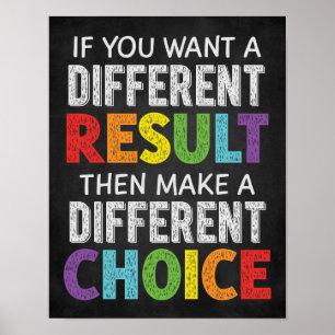 Affiche Différents résultats Différents choix Classroom Po