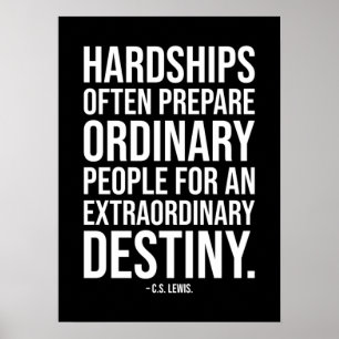 Affiche Difficultés - Citation motivationnelle de réussite