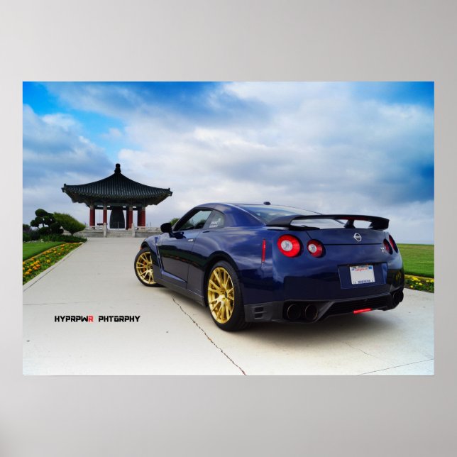 Affiche "Diffuse" Nissan GT-R R35 Feeling Dodger Blue (Devant)