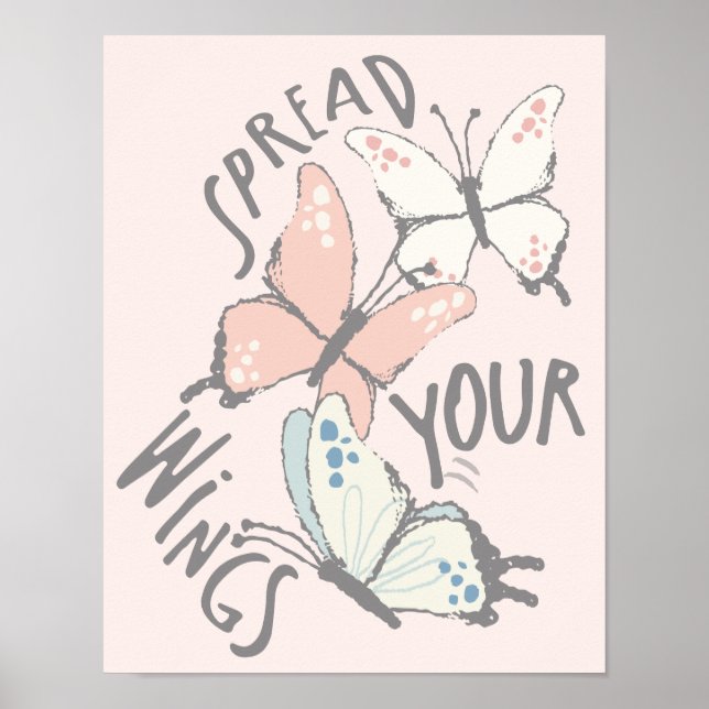 Affiche Diffuser vos ailes Papillons Message inspirant (Devant)
