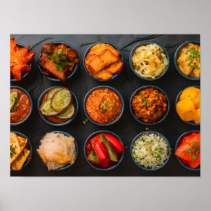 Affiche Diffusion de cuisine indienne traditionnelle