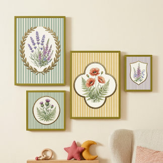 Affiche Digitalique Botanique Digitale Foxglove et Jacinth