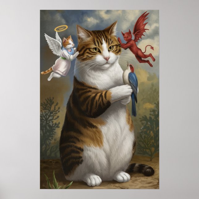Affiche Dilemme morale de chat (Devant)