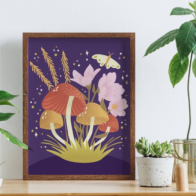 Affiche d'illustration de champignons de la forêt  (Créateur téléchargé)