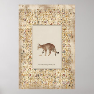 Affiche d'illustration de chat qui marche Impressi