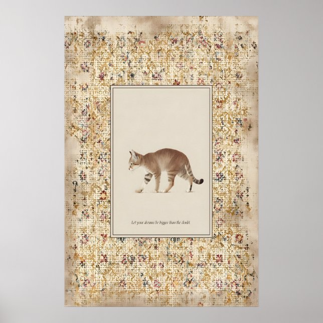 Affiche d'illustration de chat qui marche Impressi (Devant)