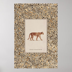 Affiche d'illustration de lion de montagne marchan