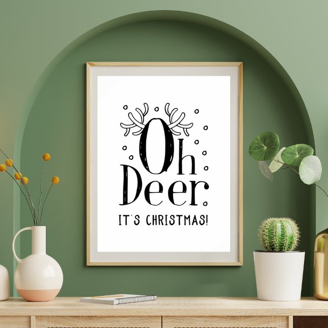 Affiche d'illustration drôle de cerf de Noël (Créateur téléchargé)