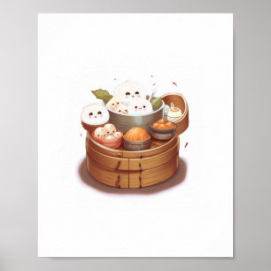 Affiche Dim sum, thème nourriture