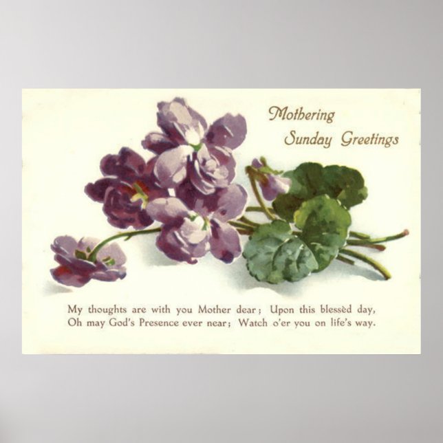 Affiche Dimanche de prière de la fleur violette Fête des m (Devant)