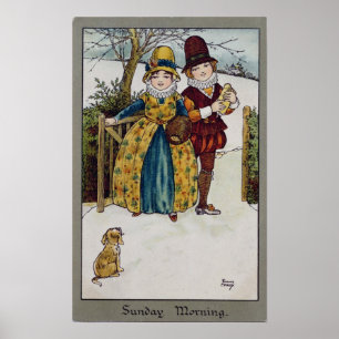 Affiche Dimanche matin, carte victorienne