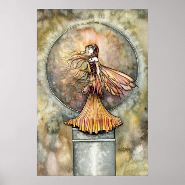 Affiche d'impression Autumn Gold Fairy par Molly H (Devant)