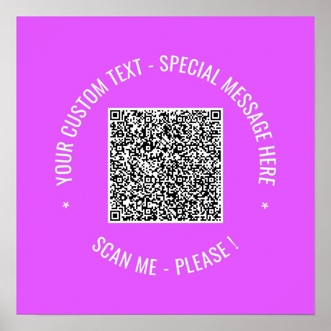 Affiche d'impression de code QR avec texte personn (Devant)