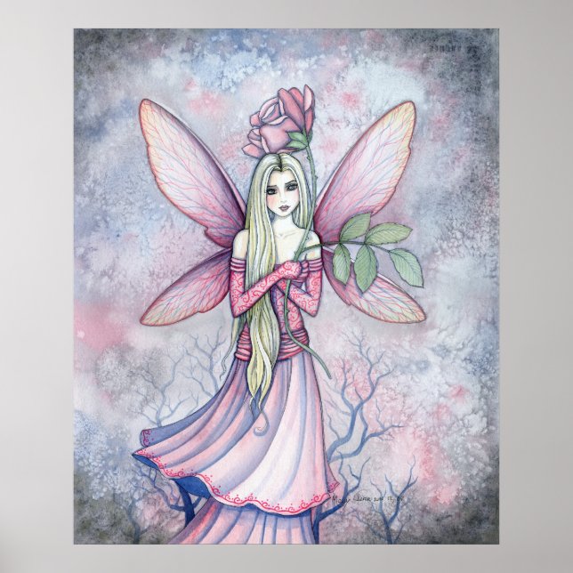 Affiche d'impression de la fée Rose d'hiver par Mo (Devant)