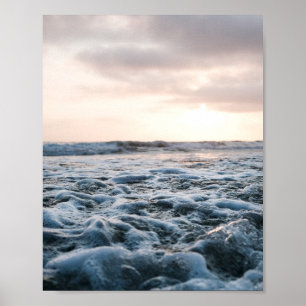 Affiche d'impression du coucher de soleil sur l'oc