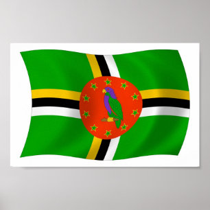 Affiche d'impression du drapeau de la Dominique